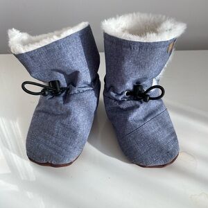 Cozy Gray Baby Booties
